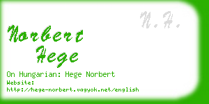 norbert hege business card